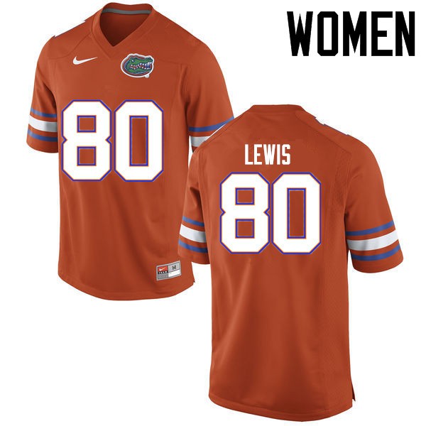 Florida Gators Women #80 Cyontai Lewis College Football Jerseys Orange